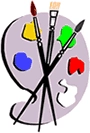 Cartoon image of a painter's pallete.