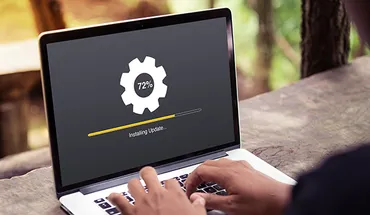 a loading screen on a laptop