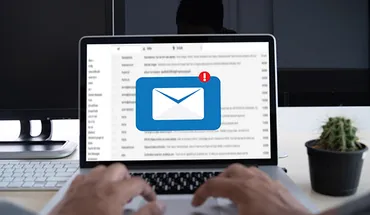 An email icon on a laptop screen