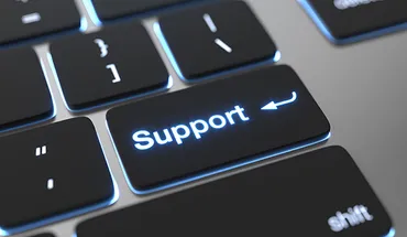 keyboard with the word Support on it