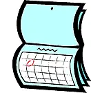 Cartoon image of a wall calendar