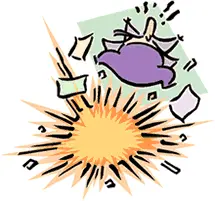 Cartoon image of an explosion