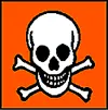 Skull and Cross-Bones with a red background